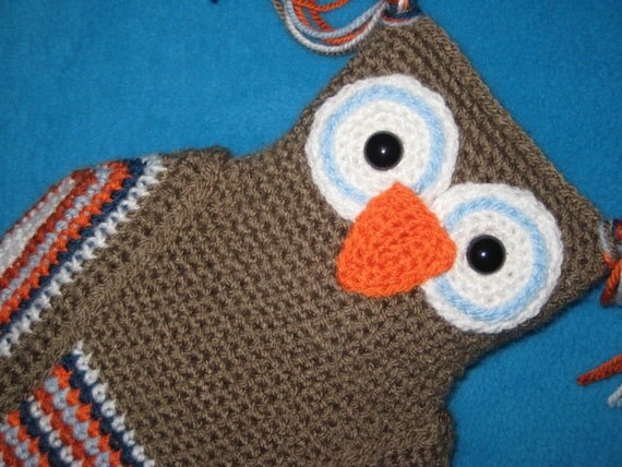 water cover a hot bottle for pattern crochet uil Millionbells Etsy van pdf op knuffelkruik Haakpatroon