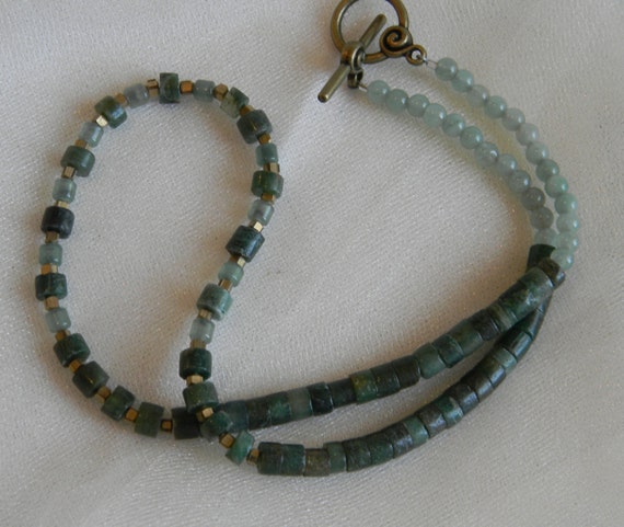 Beaded men's jade necklace jade nuggets w/ by TheJadeMerchant