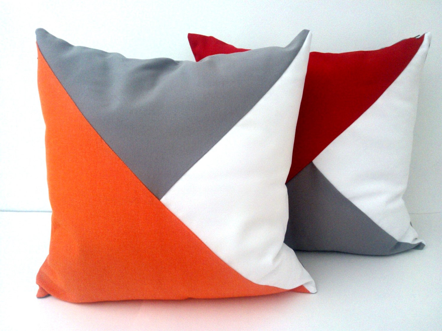 Throw Pillow Cover Geometric Modern Home Accent Orange White