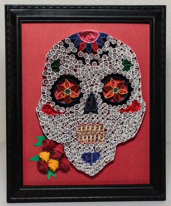 Day Of The Dead Wall Art day of the dead paper quilled wall art or dia de los muertos Day Of The Dead Wall Art day of the dead paper quilled wall art or dia de los muertos