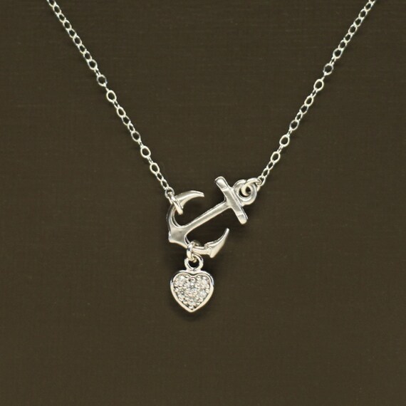 silver anchor necklace