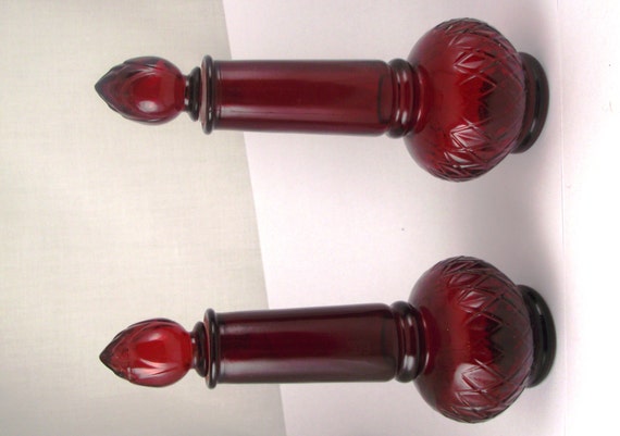 Vintage Ruby Red Avon Perfume Bottles