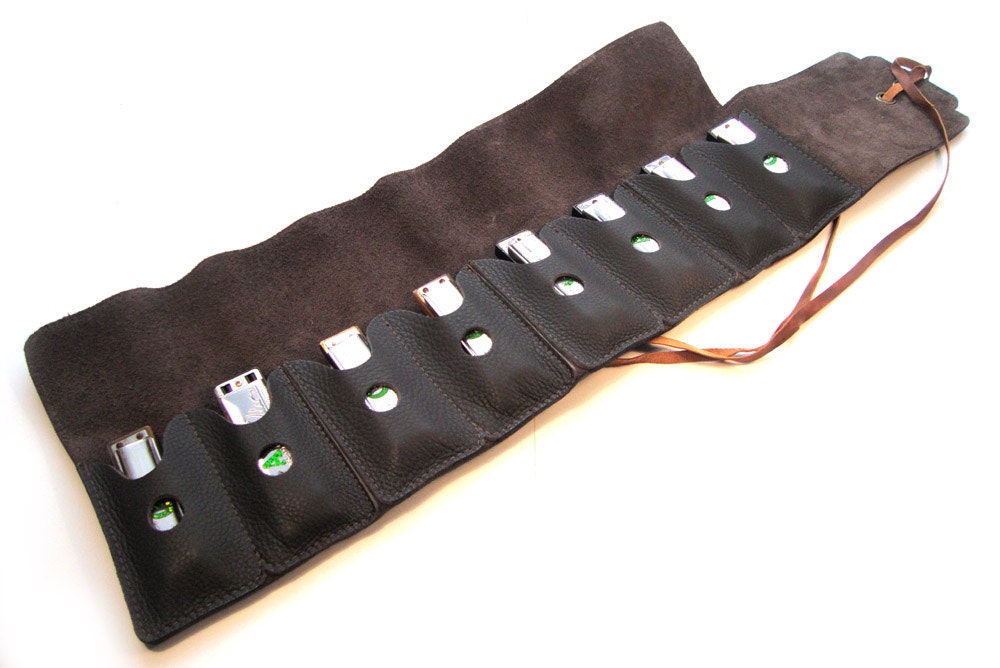 Straight8 leather harmonica case harp case by PinegroveLeather