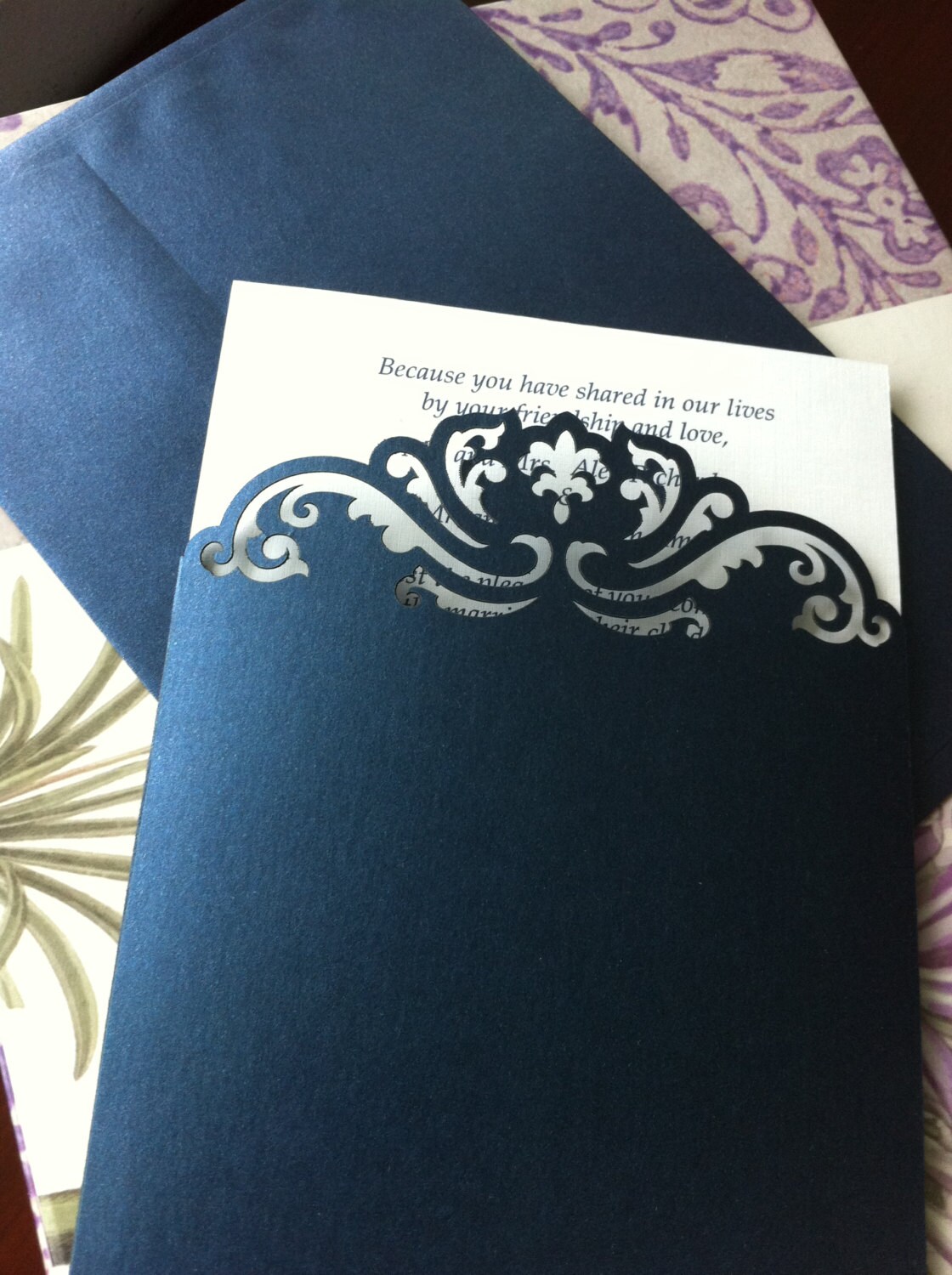 Custom Luxury Pocket Invitations Custom Die Cut Wedding