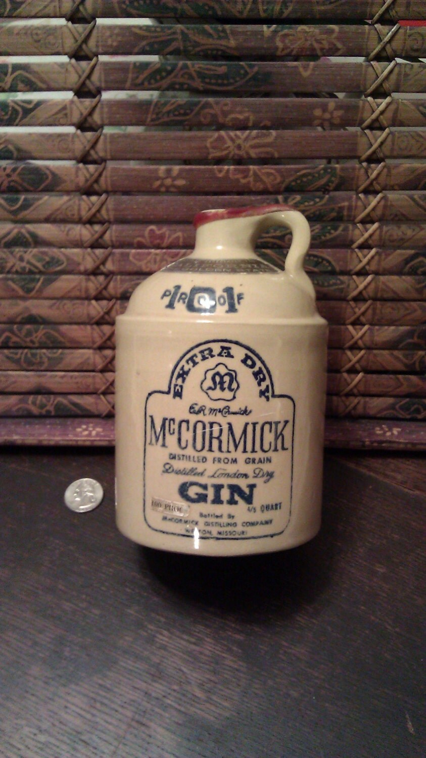 Vintage McCormick Distilled London Dry Gin Jug gift bar decor