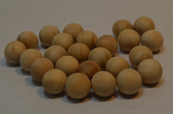 1/2 Wood Balls Set of 25 Unfinished Solid Wood