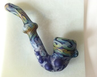 Glass Pipe, Sherlock Pipe, Sandblasted Sherlock Fume made of Borosilicate Boro