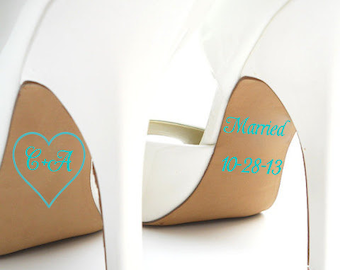 blue bottom personalized bridal shoes