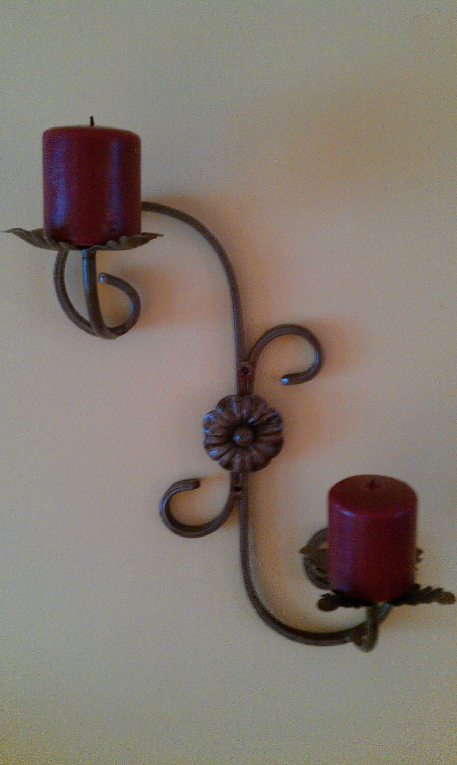 Wrought iron, wall mounted candle holder on Wall Mounted Candle Holder id=23730