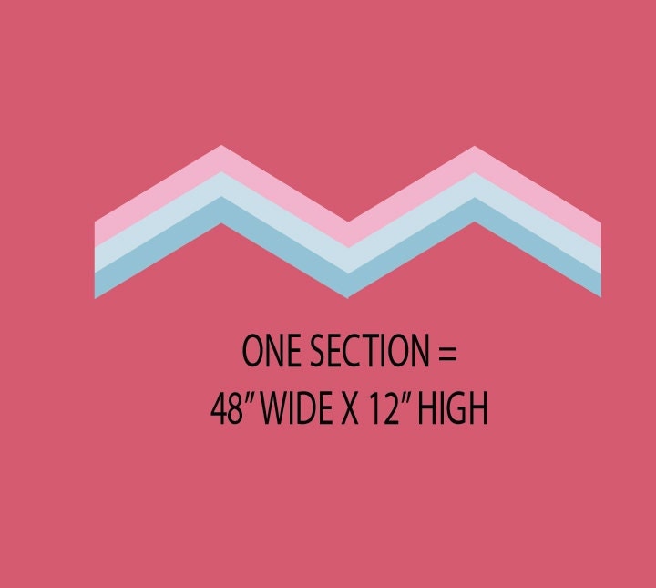 Chevron Wall Decals FABRIC WALL DECAL Reusable Peel and Stick