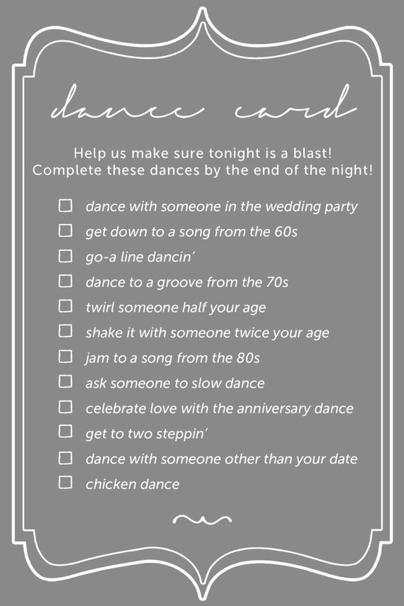 Items similar to Printable Vintage Inspired Dance Card on Etsy