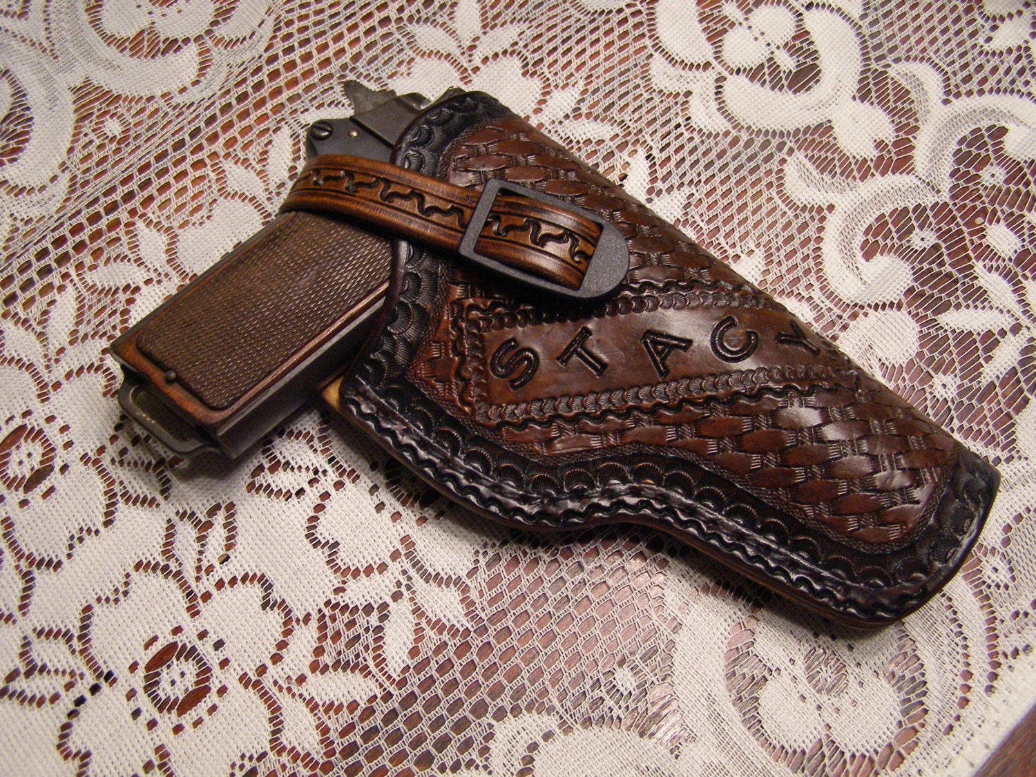 Leather Holster for Large Frame Automatic Pistol