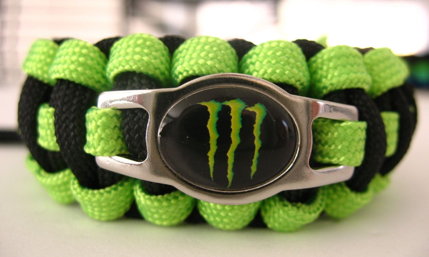 Monster Energy Logo Paracord Bracelet with a Double Core