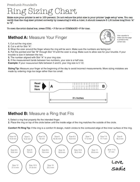 items similar to printable ring sizer on etsy