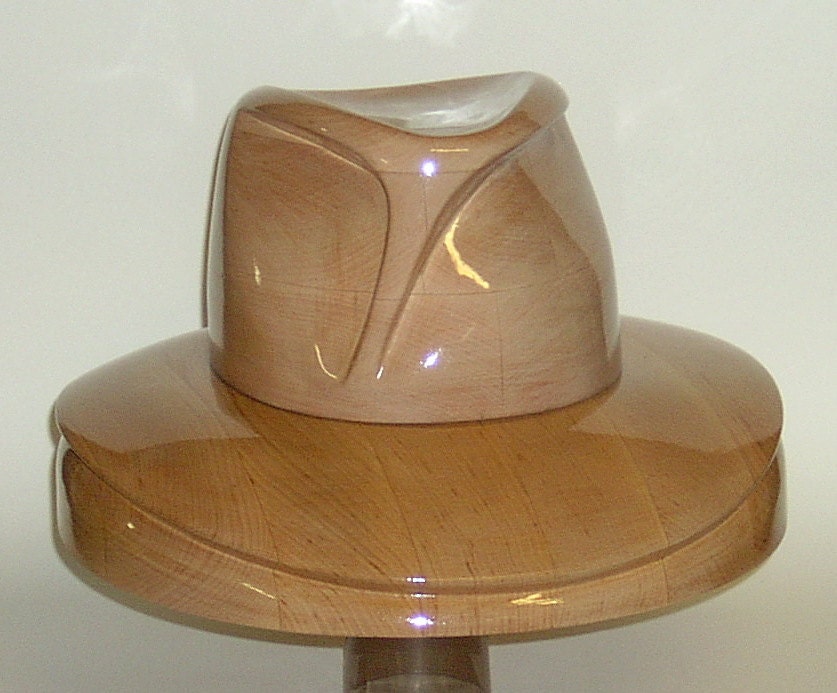 WK 1301 Wooden hat block millinery hut form form a'