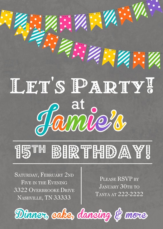 15Th Birthday Party Invitations 1