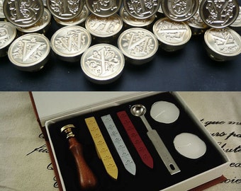 Sealing wax tools kit - wax seal Stamp - Wax Seals stamp - A to Z Alphabet Wax Seal Alphabet Stamp - Seal Letter segel lilin - siegellack