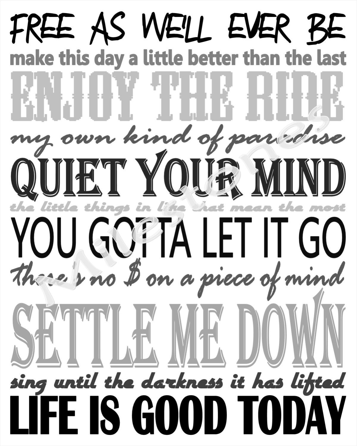  Zac Brown Band  Lyrics Inspired Subway Art Printable