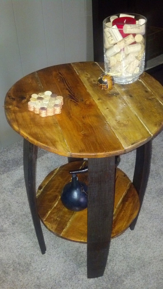 Items similar to Wine Barrel legs and Wood Pallet EndTables on Etsy