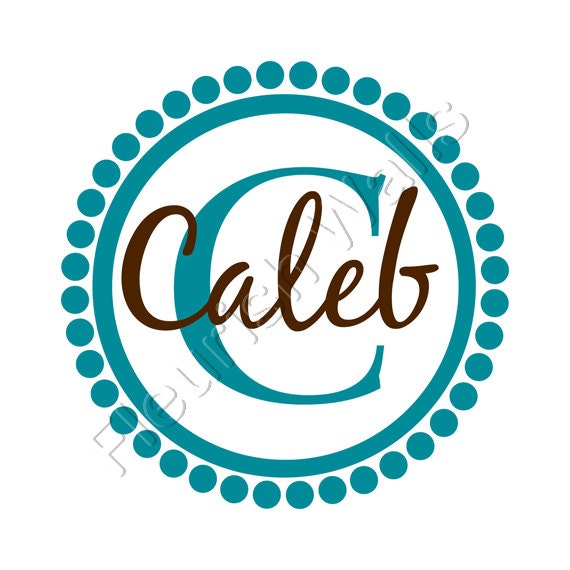 Items similar to Personalized Vinyl Polka Dot Circle Initial & Name