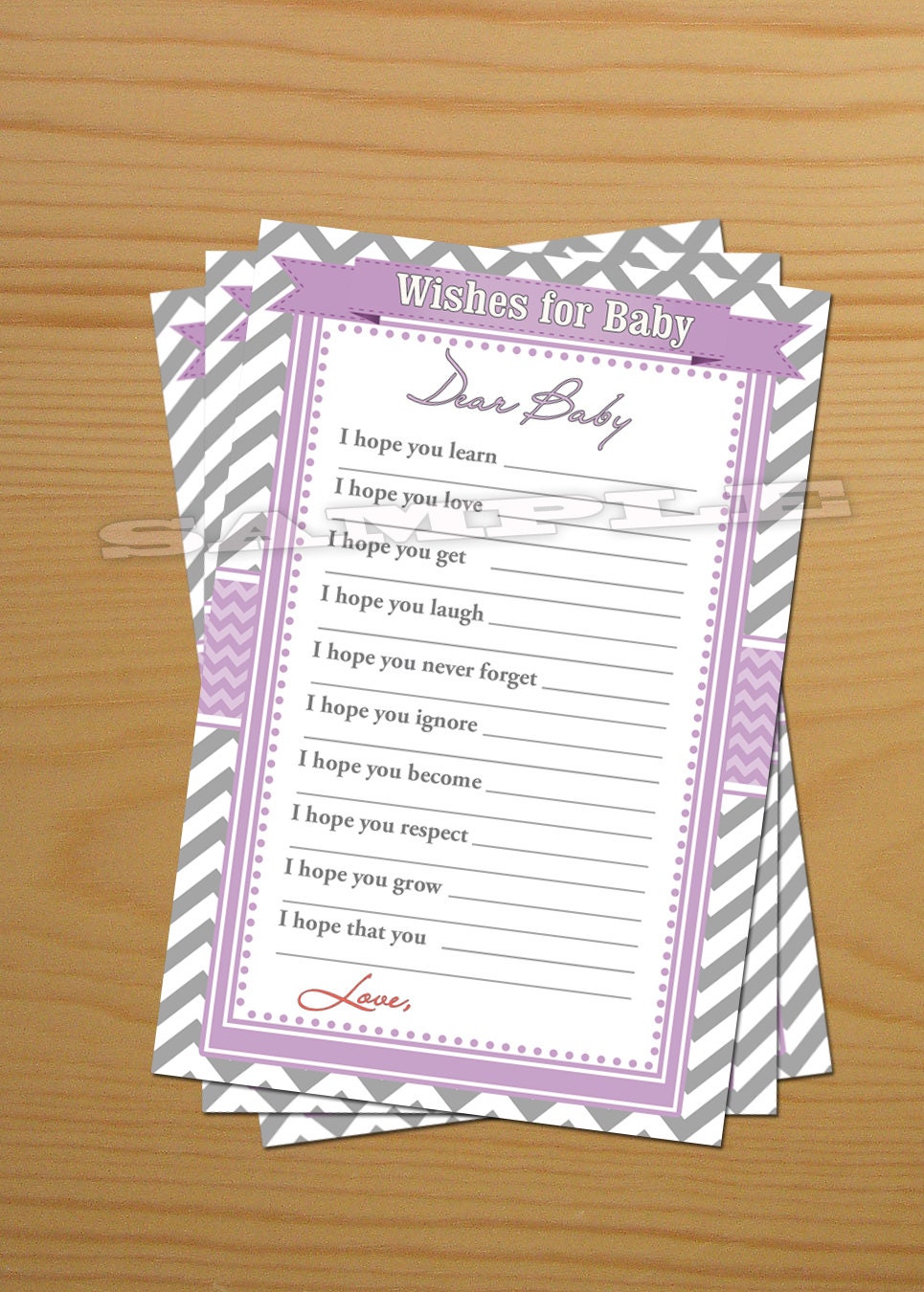 Baby Shower Well Wishes for Baby Shower Wish Advice Cards