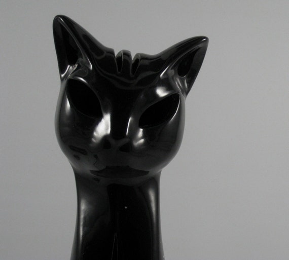 Vintage Modern Black Cat Lamp by OlgasAttic on Etsy