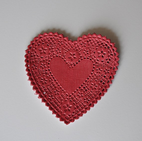 Items similar to CLEARANCE, Red Heart Paper Doilies on Etsy