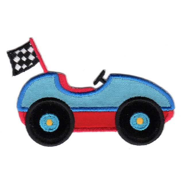 Race Car IronOn Applique Patch Kids / Baby