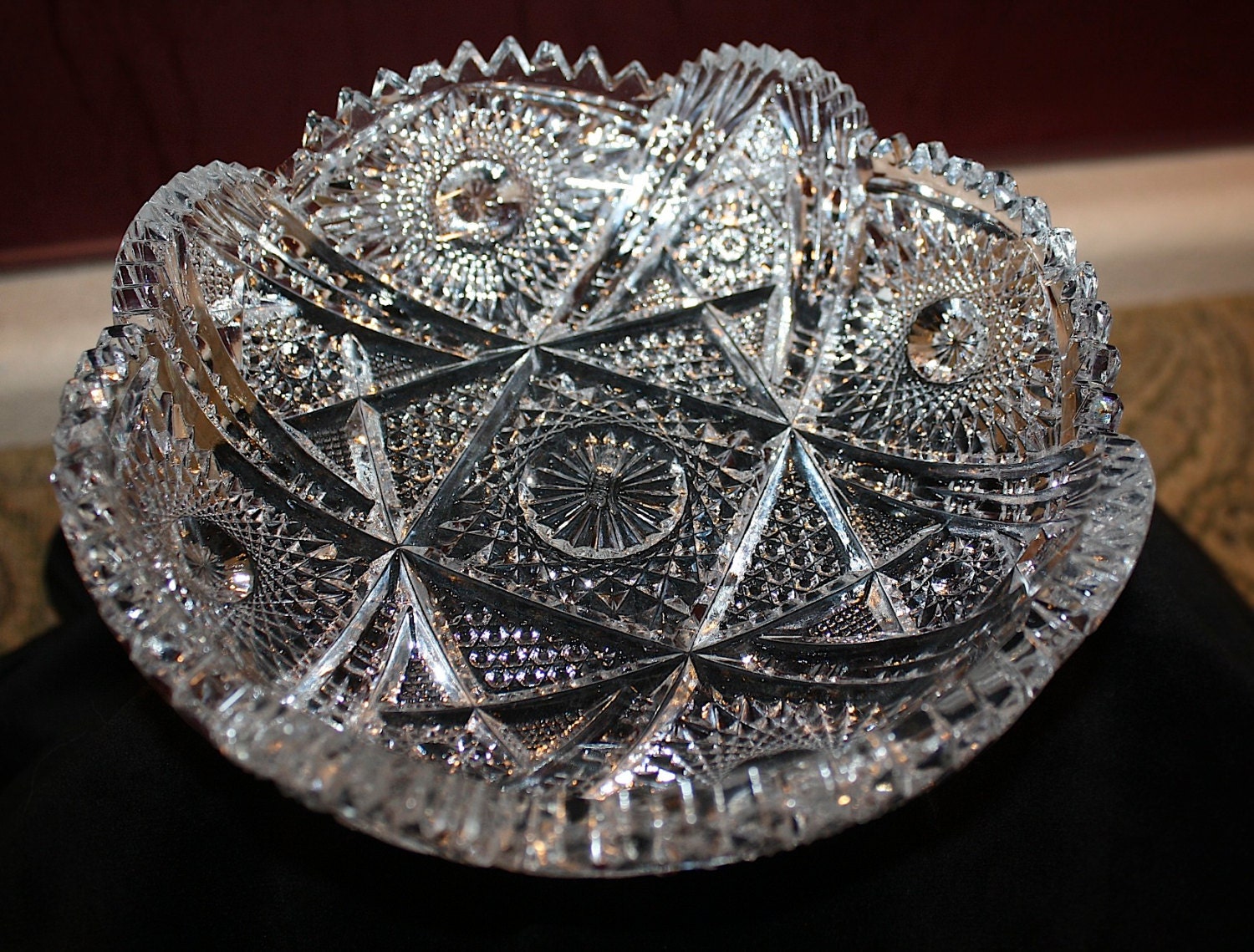 Nucut Crystal Glass candy dish circa early 1900's