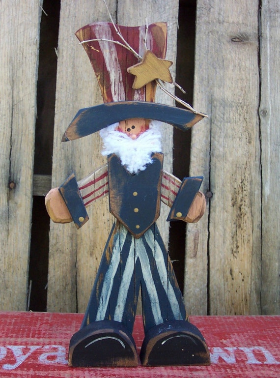 Items similar to Uncle Sam Rustic Wood Craft Pattern for the 4th of