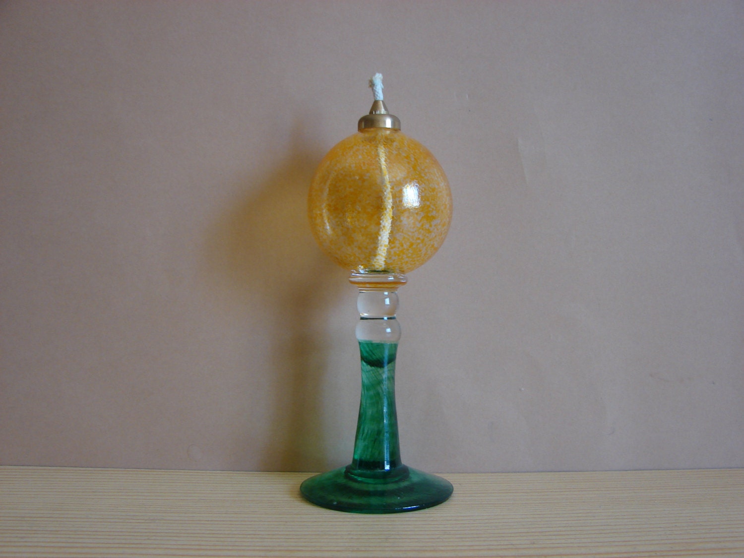 Vintage colored Art Deco Glass Kerosene Oil Lamp / by Luckytage