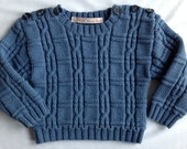 Boys Cabled Sweater / Luxury Cashmere Merino & Silk Yarn / Easy Access Shoulder Opening