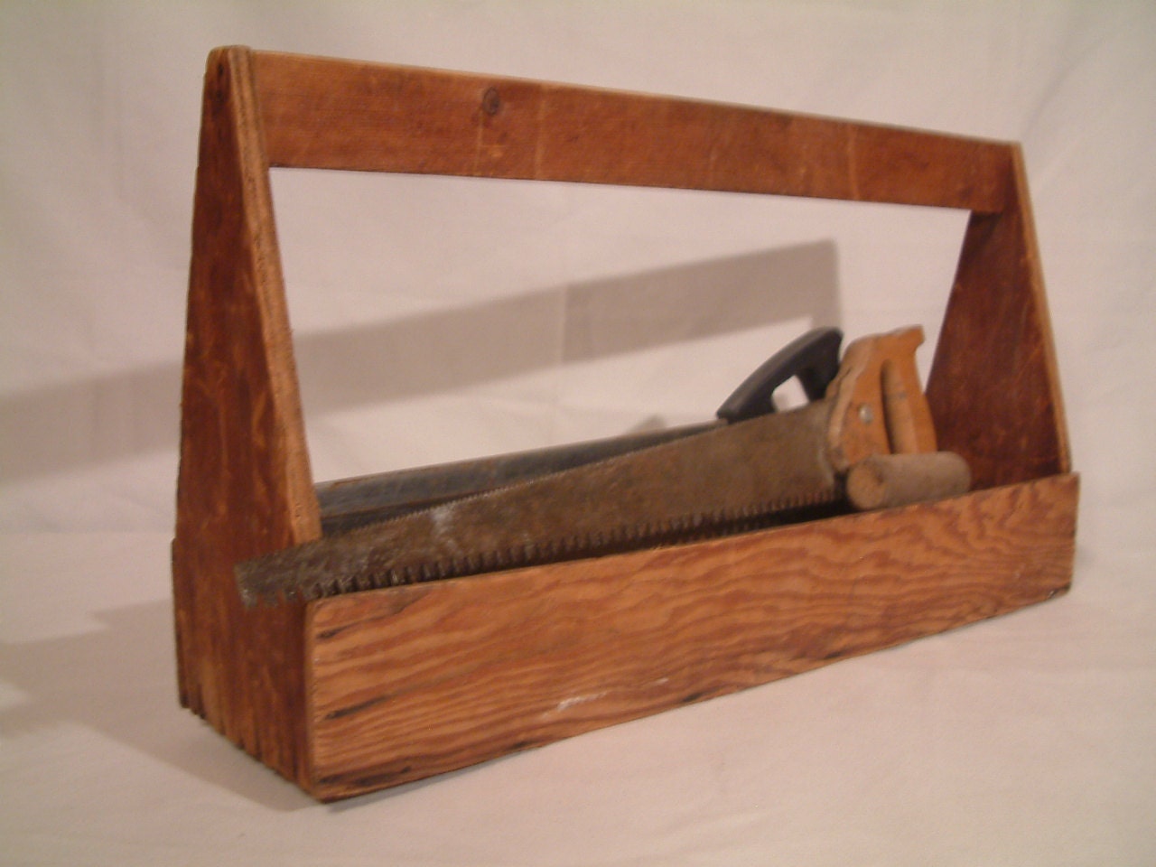 Vintage Wooden Carpenters Carry Tool Box by Anastique on Etsy