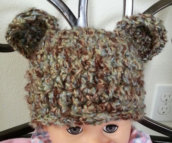 Crochet Pattern Chunky Baby Hat Bear Hat Animal by ...