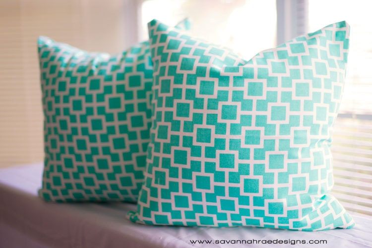 Tiffany Blue dorm Room Pillows TWO Modern Throw Pillow