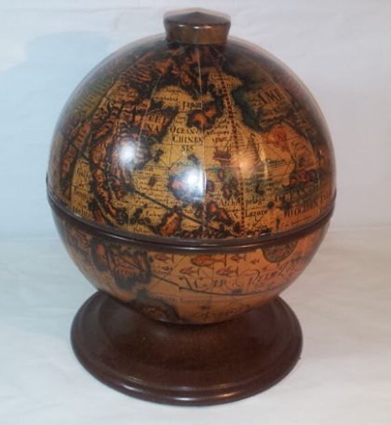 Old World Globe Shaped Ice Bucket