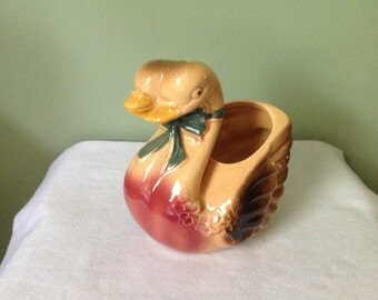 Vintage LoveBirds Swan Planter