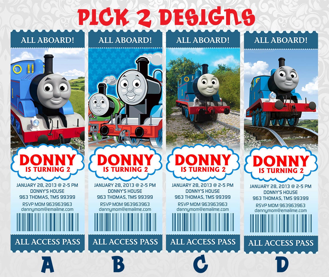 Thomas The Train Photo Invitations 10