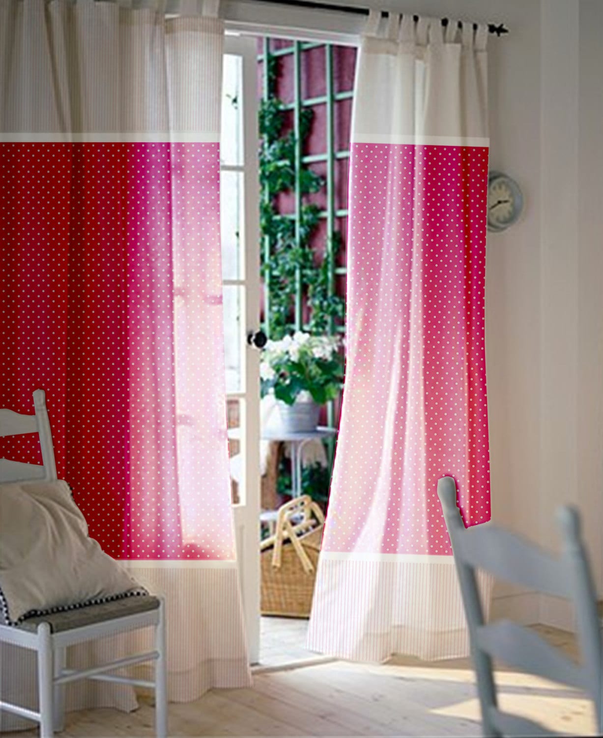 Baby nursery curtains / Pink curtains / Kids curtains / Pair