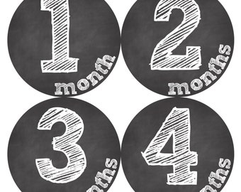 Baby Month Stickers, Monthly Baby Stickers, Chalkboard Baby Stickers, Baby Month Stickers Boy, Baby Month Stickers Girl, Growth Stickers