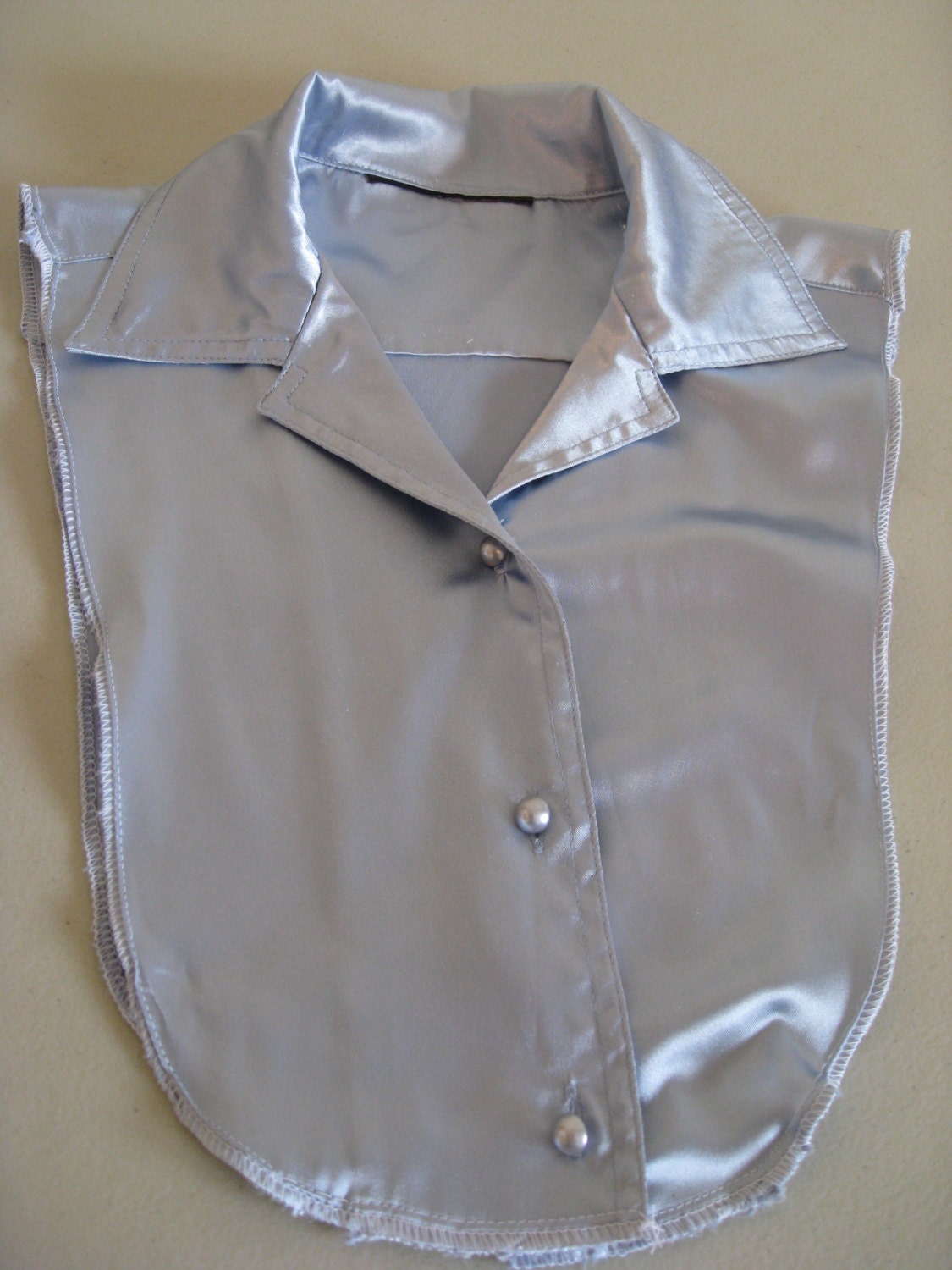 Womens Upcycled Blue Satin Dickie Collar