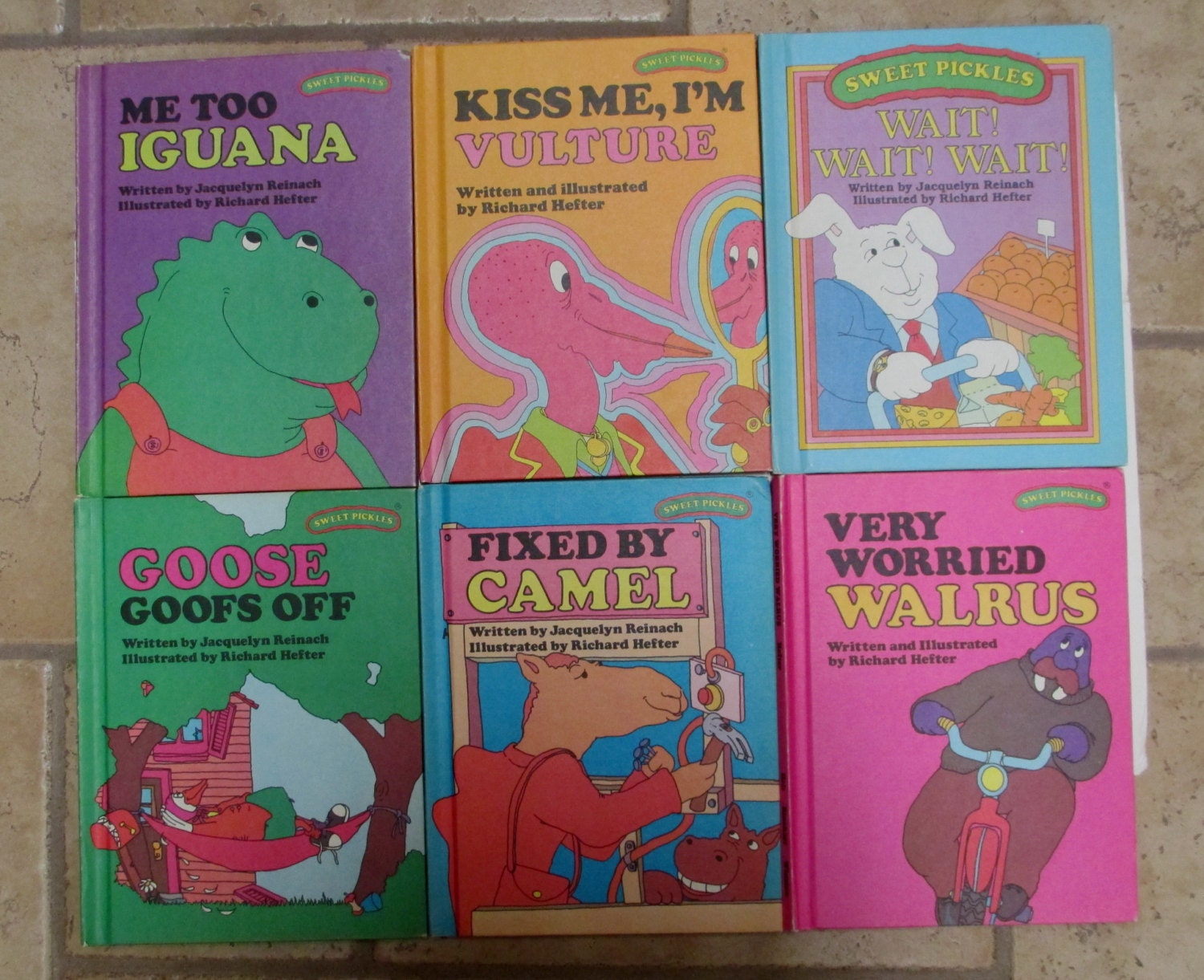 6 Vintage 1977 Sweet Pickles Books Iguana Vulture Goose Camel