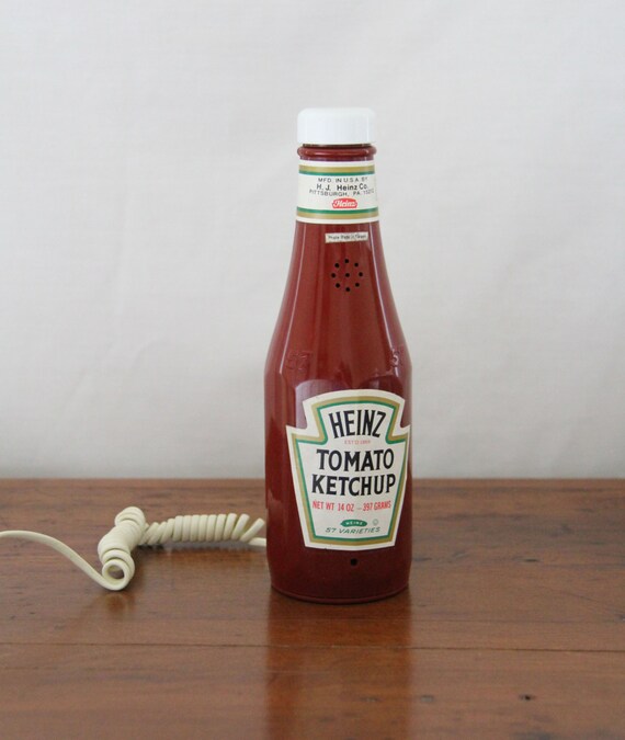 vintage 1980s Heinz tomato ketchup bottle telephone // by modalite
