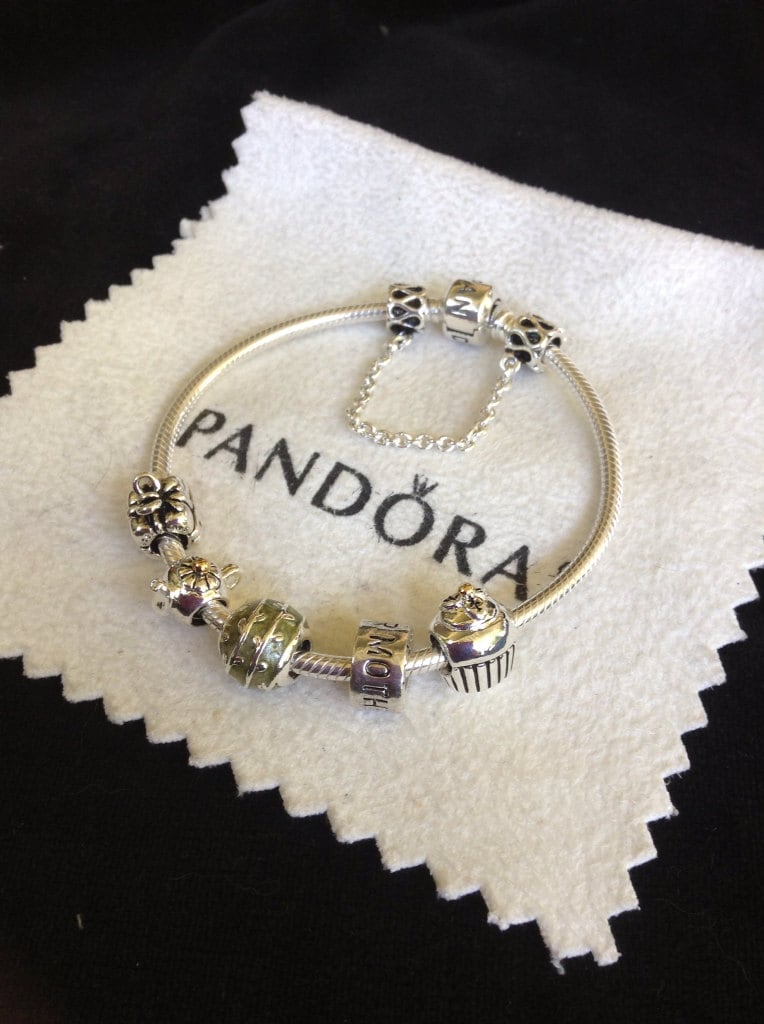 Authentic Pandora Charm BRACELET With Threaded Mixed materials