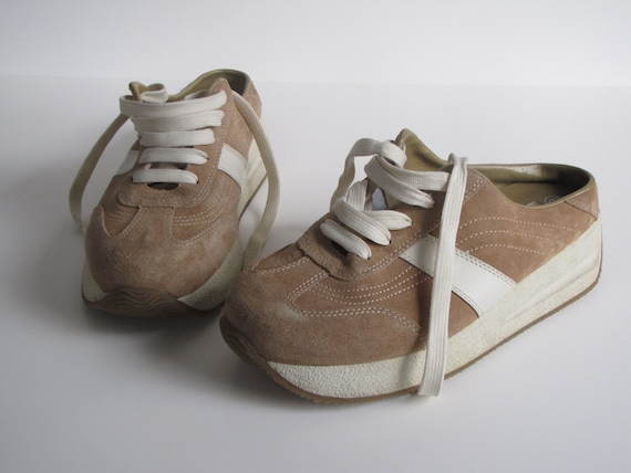 RESERVED Vintage Women's OP Tan Platform Tennis Shoes