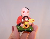 Old Soviet Ukrainian Doll Souvenir. Tiny Creature. Cossak. Hand Painted. For Home Decor or Assemblage