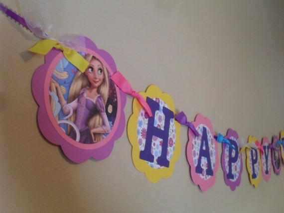 Rapunzel Happy Birthday Banner Rapunzel Birthday Rapunzel