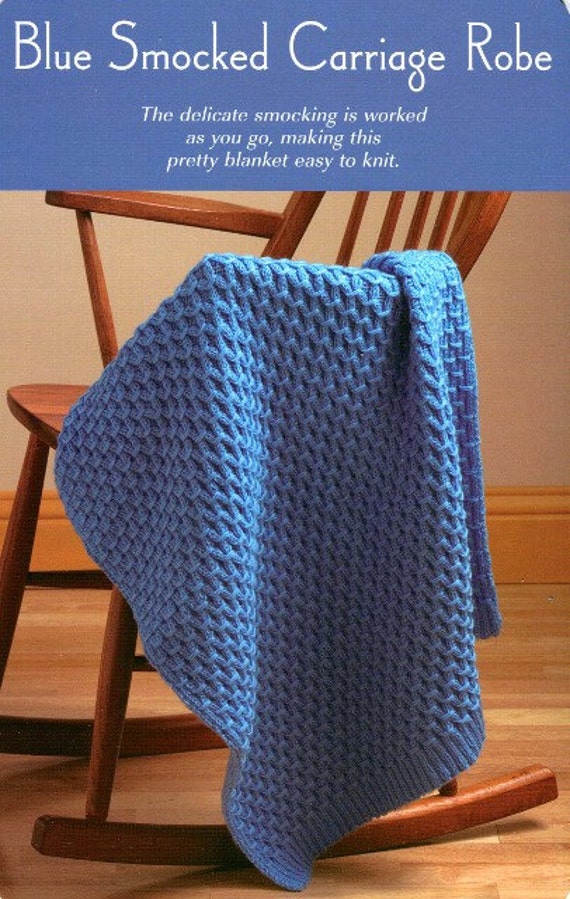 SMOCKED BABY BLANKET Baby Knitting Pattern Carriage Robe