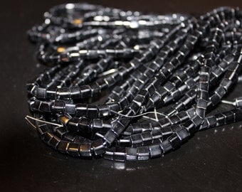 85 piece strand black glass cubes 4x4mm