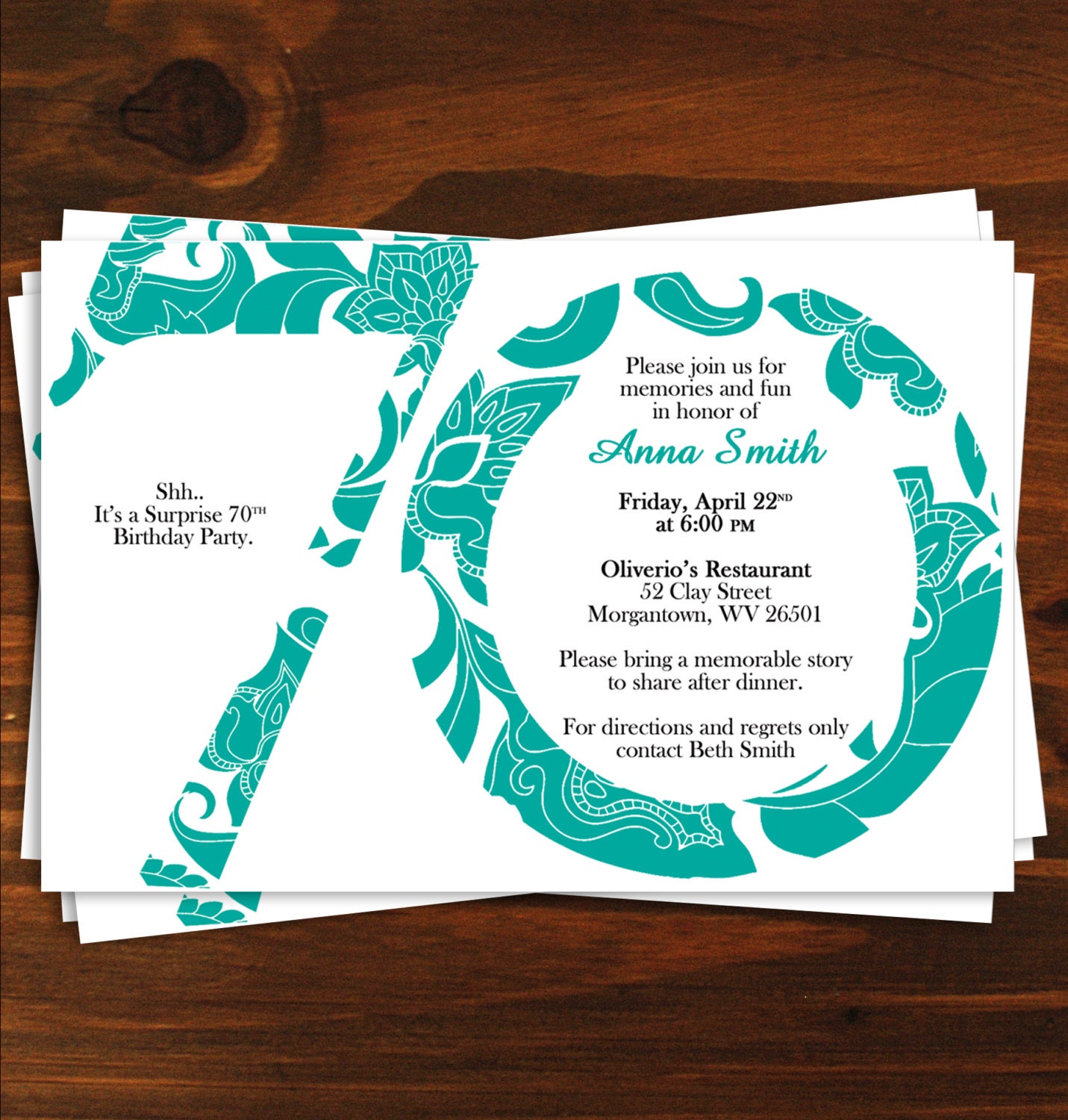 70 Birthday Invitations 10